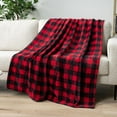 thumbnail image 4 of Seyotauo Christmas Fleece Throw Blankets, Buffalo Plaid Throw Blanket for Couch Sofa Bed, Soft Warm Fuzzy Cozy Plush Checkered Blanket, Lightweight Farmhouse Decor, 4 of 6