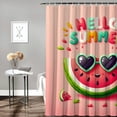thumbnail image 2 of JRXY Summer Pillow Covers Hello Summer Vibes with Watermelon Pineapple Bicycle Tropical Flowers Palm Leaves Lemon Shower Curtain White, 2 of 6