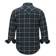 thumbnail image 2 of COEVALS CLUB Men's Flannel Western Pearl Snap Corduroy Lined Plaid Work Long Sleeve Shirts 11 Dark Green Black 3X-Large, 2 of 7