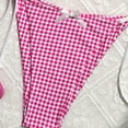 thumbnail image 3 of Women's 2 Piece Gingham Bikini Bikini Set Triangle Bow Front Beachwear High Waisted Bathing Suit Swimsuit plus Sized Women's Swimsuits Swimsuits Ladies Swimsuit Top Small Bikini Set Push up Teens 3, 3 of 7