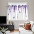 thumbnail image 4 of Wisteria Kitchen Curtains Window Panels, Purple Flowers Butterflies Vintage Spring Insulated Window Treatment Curtain, Grommet Curtains for Bedroom/Living Room/Bathroom, 2 Piece 42"Wx45"L, 4 of 8