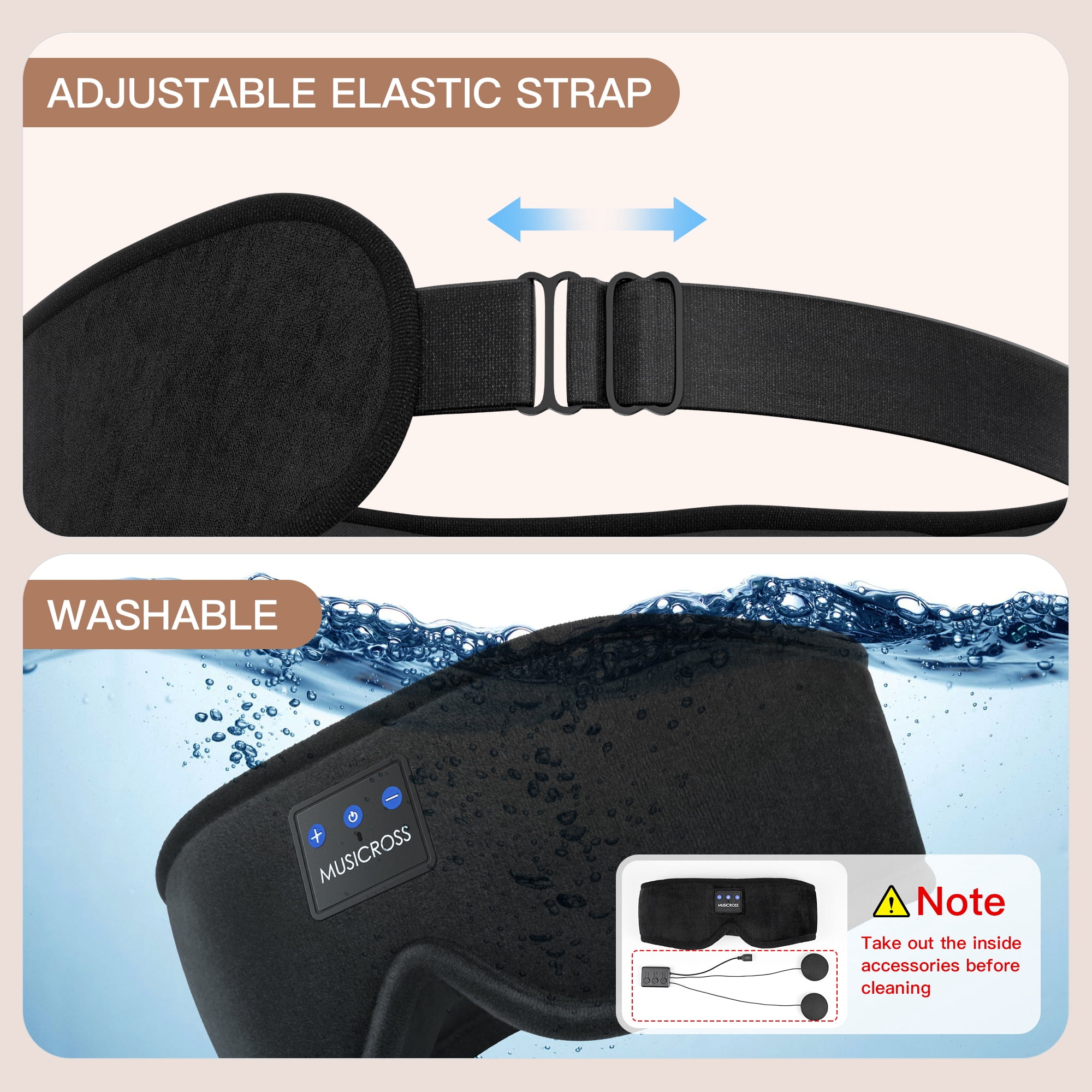 Arsvita Sleep Mask with Headphones Bluetooth 5.2 Wireless, 3D Eye Mask for Sleeping Built-in HD Music, Microphone for Calls, Sleep Headphones for Side Sleepers Travel Yoga Meditation