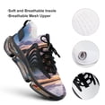 thumbnail image 4 of 2024 Sunset Scenery Women Or Men Lace Up Flat Sneakers Female Mesh Walking Footwear, 4 of 8