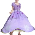 thumbnail image 4 of Girls Princess Costume Birthday Christmas Party Halloween Cosplay Fancy Dress Up Outfits w/Accessories, 4 of 6