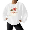 thumbnail image 5 of HOMBOM Womens Waffle Sweatshirt Pullover Solf Crew Neck Cute White Christmas Tops for Women Long Sleeve, 5 of 7