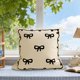 thumbnail image 1 of Funda de almohada con lazo | Funda de almohada decorativa de tela flocada | Cojín para sofá cama de 45 x 45 cm | Cremallera desmontable | Para uso en interiores y exteriores, 1 of 6