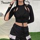 thumbnail image 1 of Yiallen mujeres primavera Casual High Street Stretch Slim Hollow Out Sexy Mini Bodycon vestidos 2021 nuevos vestidos simples negros sólidos Tan Jianjun unisex, 1 of 2