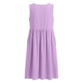 thumbnail image 6 of Iyufng Dresses for Women Summer Linen Solid Casual Round Neck Sleeveless Dress with Pocket, 6 of 9