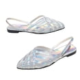thumbnail image 6 of Wensltd Women's Pointed Toe Shoes Casual Mesh Sandals Sparkly Flat Shoes for Women Summer Party Evening Shoes Silver, 6 of 7
