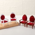 thumbnail image 4 of Miangastore Accessoires pour Mini Maison Mini Chaise Jouet Bois Rouge 2 Pcs 3.3X2.2X1.9In, 4 of 9