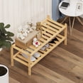 thumbnail image 7 of Dranixly 2-Tier Bamboo Shoe Rack, Brown, 7 of 7