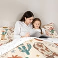 thumbnail image 5 of jejeloiu Beige Cowgirl Western Queen Comforter Set Kids,Desert Boot Print Bedding Comforter Set,Reversible,3-Piece, 5 of 8