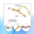 thumbnail image 2 of Lobster Clasp Set with 2 mm Hole Cord End Caps and Extension Chain for Jewelry Making - Stainless Steel, Gold Plated, 1 Piece, 2 of 5