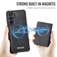 thumbnail image 2 of Case For Samsung Galaxy S23 FE 5G RFID Blocking Compatible With MagSafe Detachable 2 In 1 Wallet With Card Holder,PU Leather Case,  Holder Kickstand Magnetic Protective Women Men Cover,Black, 2 of 11
