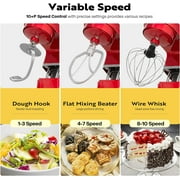 SPECSTAR 6 in 1 Multifunctional Stand Mixer with 8.5 Quart Stainless Steel Bowl, 660W 10 Speed Tilt-Head, Red