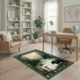 thumbnail image 2 of ODIKA 4'x6' Ultra-Soft Area Rug, Fishing Stylized Cabin Forest Border Wildlife Print Motif Motifs None Washable, Bare feet friendly, Silk-Touch for Bedroom Home office, 2 of 7