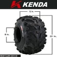 thumbnail image 2 of Kenda Bearclaw K299 - 22x12-8 Rear Tires for All Terrain (ATV), UTV, and Side by Side (SxS) Vehicles - 6-Ply - Bear Claw 22x12x8 with Kenda Keychain (2-Pack), 2 of 9