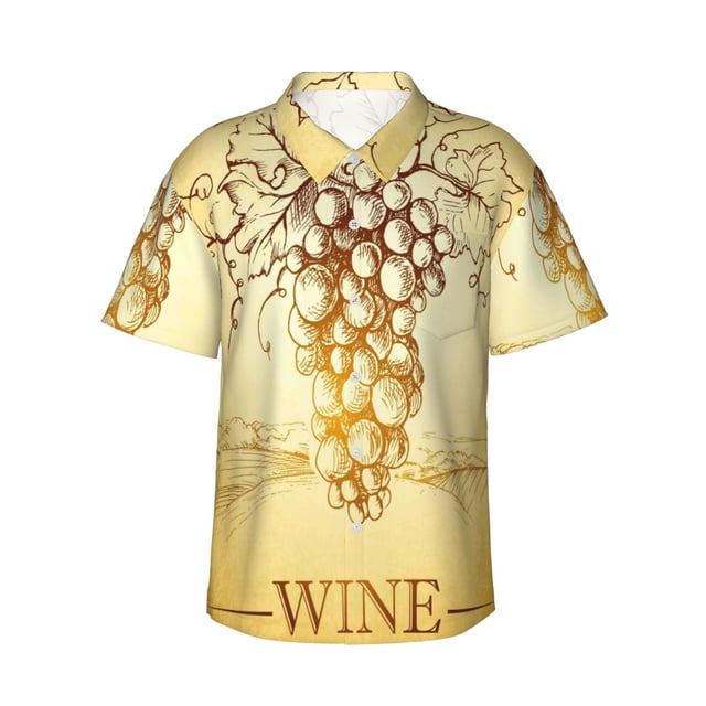 Fotbe Bunch of Grapes Camisa Hawaiana para Hombre Unisex – Camisa Casual de Verano con Botones de Manga Corta de Algodón y Lino,3X-Large