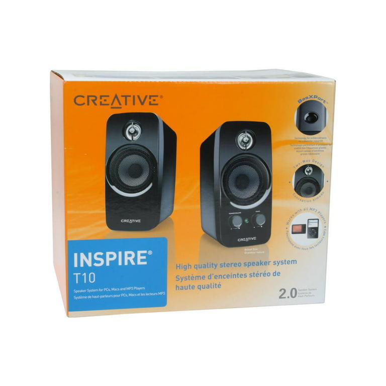 Creative Sistema de altavoces multimedia Inspire T10 2.0 con tecnología  BasXPort