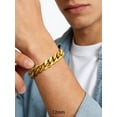 thumbnail image 4 of PROSTEEL Gold Plated Cuban Link Bracelet for Men Bracelets Hand Chain Jewerly 12mm 8.26inch for Boyfriend, 4 of 8
