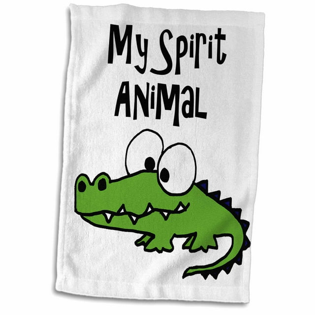 3dRose Funny Cool Alligator Spirit Animal for Gators Fans Towel, 15
