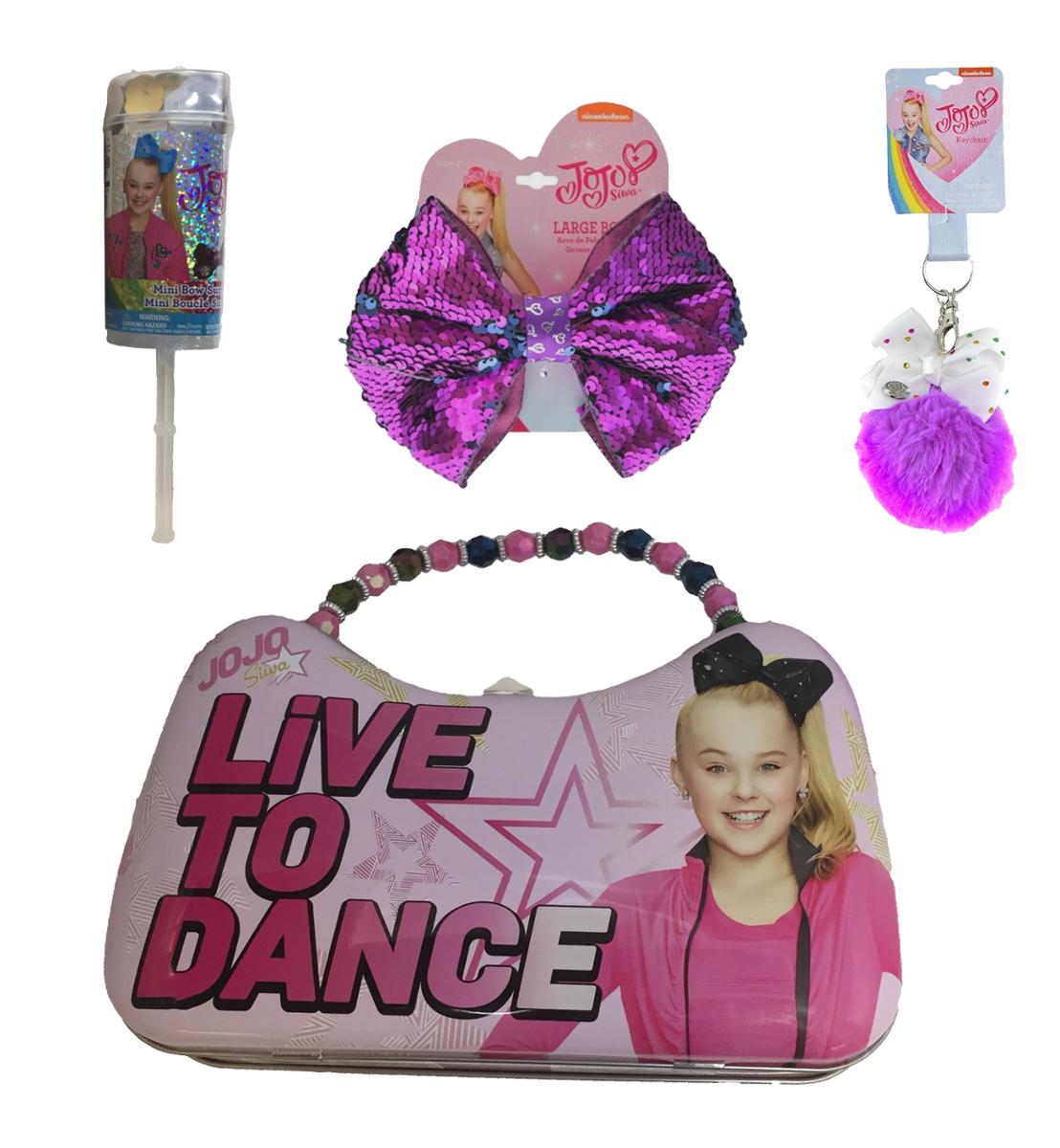 JoJo Siwa Live to Dance Tin Purse, Mystery Bow, Key Chain and Mini Bow