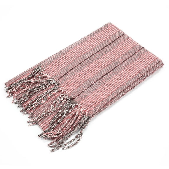 Foulard Femme Automne Hiver Motif Rayé Châles Foulards Col Garde au Chaud Confortable Foulard Dames Franges Longue Châle