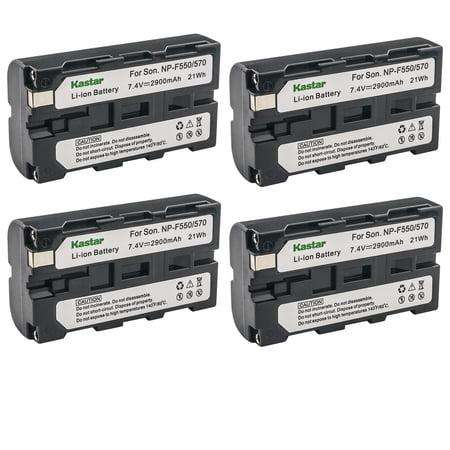 Kastar 4-Pack NP-F570 Battery 7.4V 2900mAh Replacement for Sony CCD-TRV99 DSC-D770 CRX10U CVX-V18NS CVX-V18NSP DCR-TR7 DCR-TR7000 DCR-TR7100 DCR-TR8000 DCR-TR8100 DCR-TRU47 DCR-TRV103 Camera