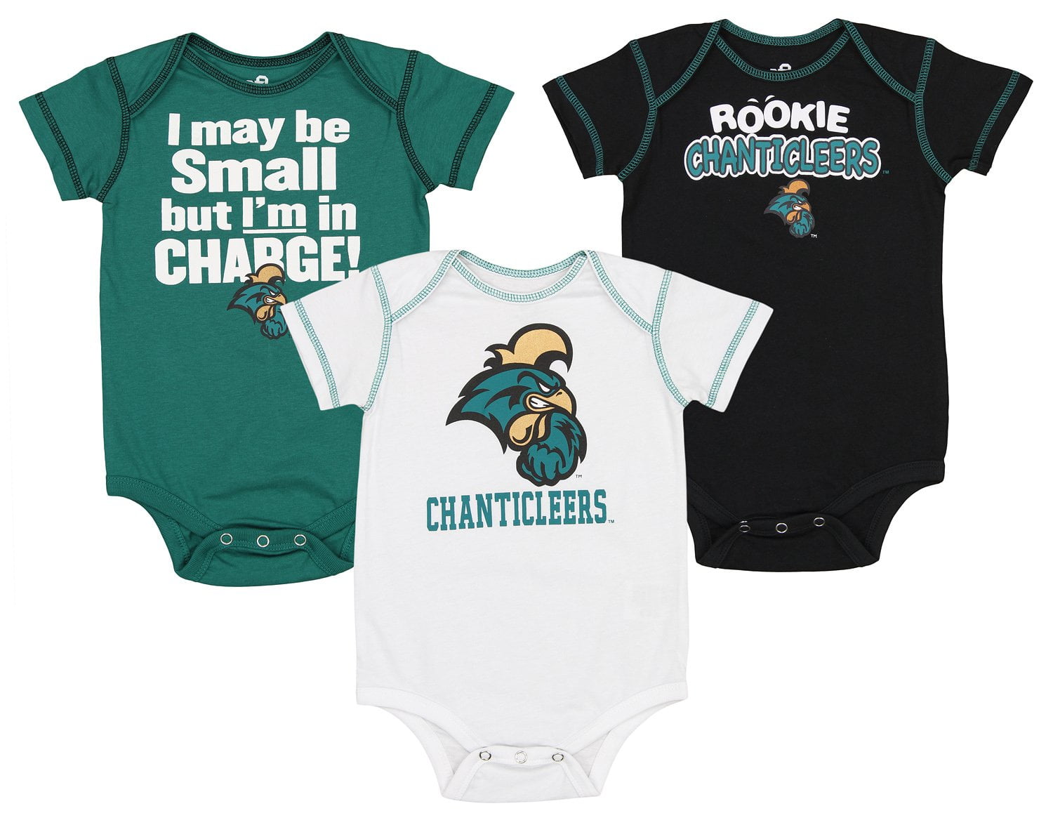 Outerstuff Baby Coastal Carolina Chanticleers Rookie 3 Piece Creeper Set 