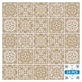 thumbnail image 2 of Mi Alma Removable Vinyl Floral Gold Brown Backsplash Tile Stickers, 24pcs, 2 of 11
