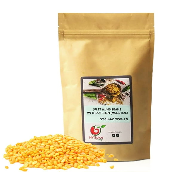 NY SPICE SHOP Split Mung Beans – Split Mung Dal without Skin - 3lbs.