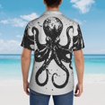 thumbnail image 5 of Cauagu Abstract Ink Octopus Print Hawaiian Shirt for Men,Casual Short Sleeve Button Down Shirts Summer Beach Men's Regular-Fit Short-Sleeve Print Shirt -Large, 5 of 6