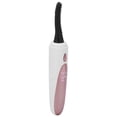 thumbnail image 3 of Rizador de pestañas eléctrico portátil con cabezal de cepillo de silicona recargable y calefactado para mujer, color blanco, 3 of 14