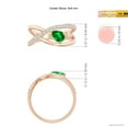 thumbnail image 4 of ANGARA Natural Criss Cross Pear Shaped Emerald Ring with Diamond Accents in 14K Rose Gold for Women (Size-6x4mm) | May Birthstone, Birthday, Anniversary, Jewelry Gift for Women | Natural Emerald Ring, 4 of 9
