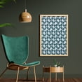 thumbnail image 2 of Floral Wall Art with Frame, Hand Drawn Blossoming Flowers Retro, Printed Fabric Poster for Bathroom Living Room, 23" x 35", Pale Blue Dark Teal, by Ambesonne, 2 of 2