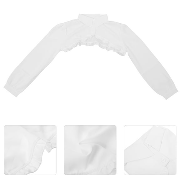 AURARMLET Floral Lace Shrug for Women Crop Cardigan White Cotton 1Pack Sun Protection Formal Events