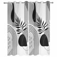 thumbnail image 4 of Outdoor Curtains for Patio Waterproof Boho Abstract Mid Century Indoor/Outdoor Curtain Tiebacks Grey Modern Geometric Leaf Privacy Sun Block Grommet Drapes for Pergolas Gazebo 2 Panel 54x108 Inch, 4 of 9