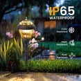 thumbnail image 4 of SOLPEX Solar Path Lights, Glass and Powder Coated Cast Aluminum Metal Solar Walkway Lights, 4 Bright LEDs per Light 6 Lumens Output per LED, Easy Installation, Waterproof, Bronze Solar Pathway Lights, 4 of 8
