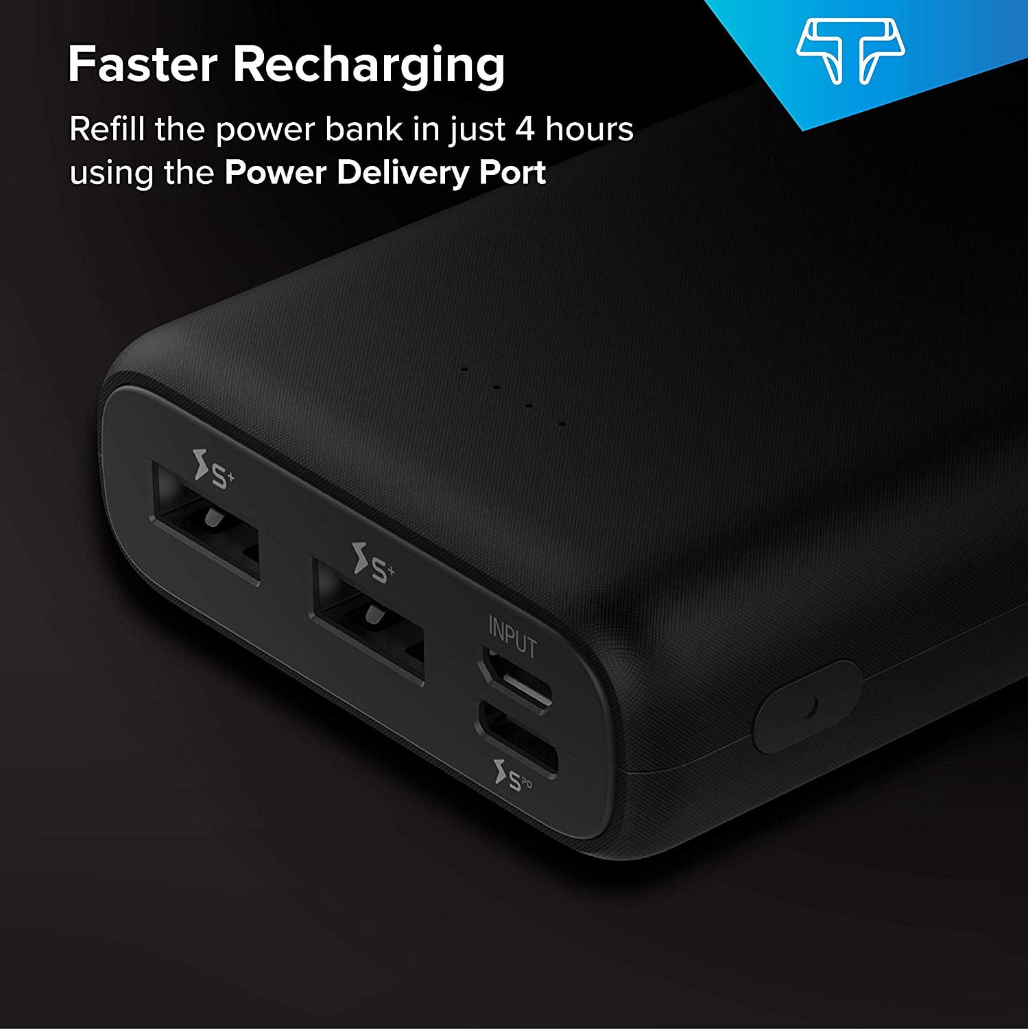 Techsmarter 20,000mAh 18W USB C PD Portable Charger Power Bank for Apple iPhone, iPad, Samsung Galaxy, Note, Pixel, Android, LG, HTC, and More