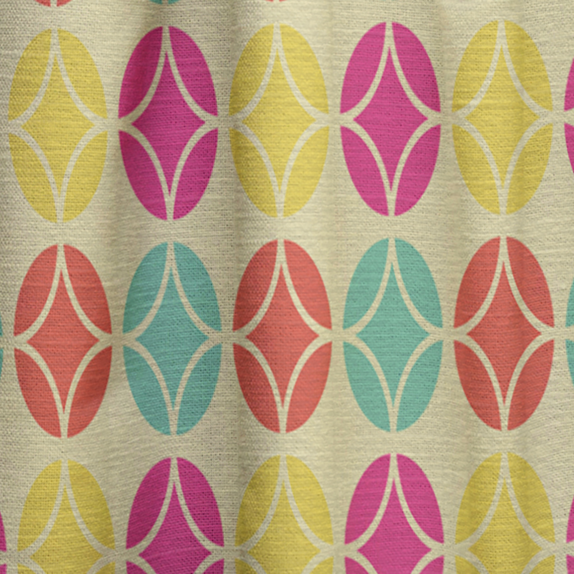 Designart 'Circular Retro Pattern VII' Mid-Century Modern Curtain Panel