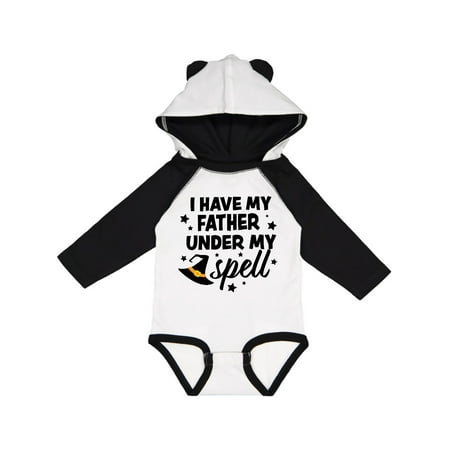 

Inktastic I Have My Father Under My Spell with Cute Witch Hat Gift Baby Boy or Baby Girl Long Sleeve Bodysuit