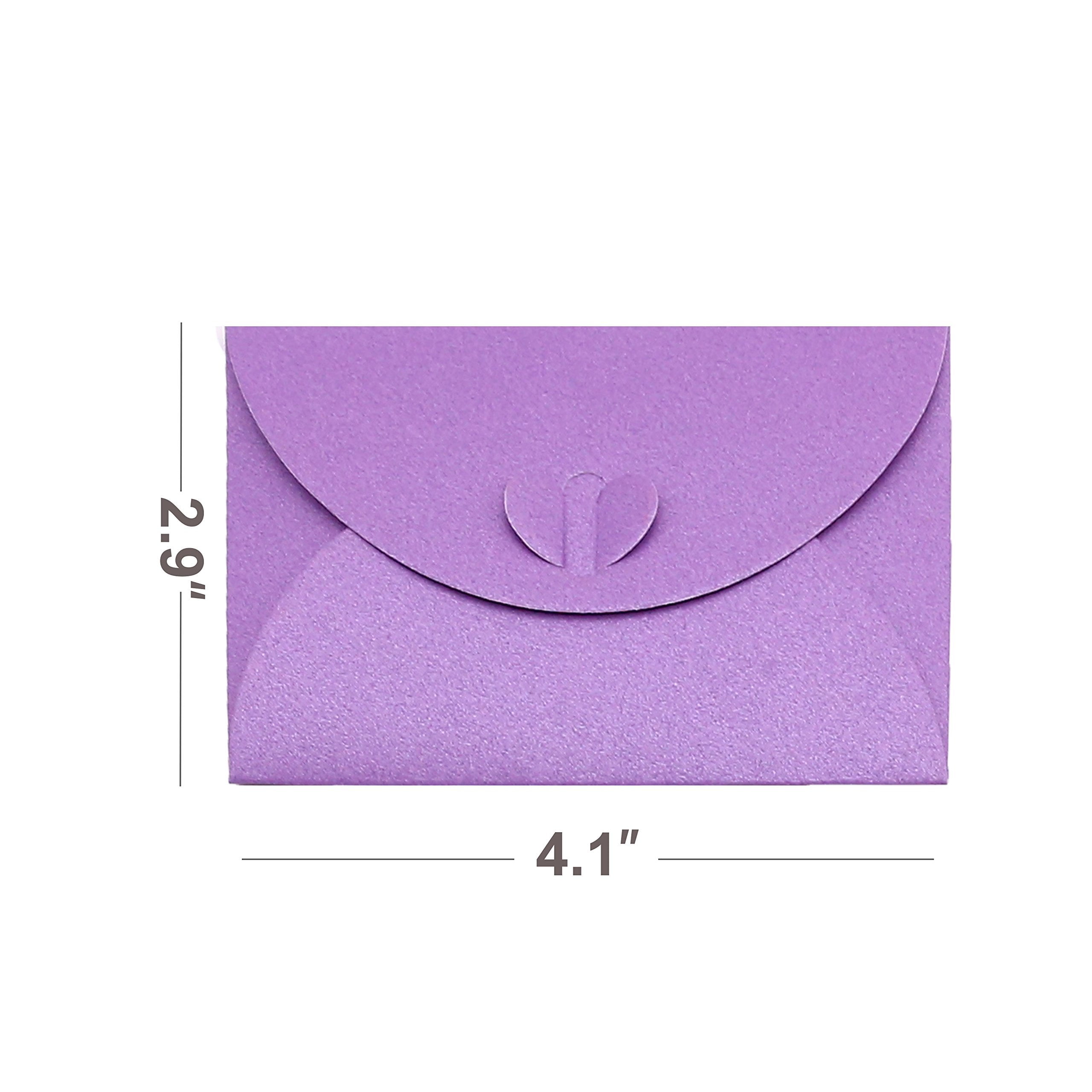 100PCS 4 x 2.8 inch Cute Envelopes Small Gift Card Holders Mini Blue Seed Envelopes with Heart Shaped Clasp HANSGO Gift Card Envelopes
