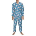 thumbnail image 3 of Fotbe happy baby axolotls Pijama de Hombre con Estampado de Manga Larga, Conjunto de 2 Piezas, Ropa de Dormir Suave y Cómoda con Bolsillos-Large, 3 of 7
