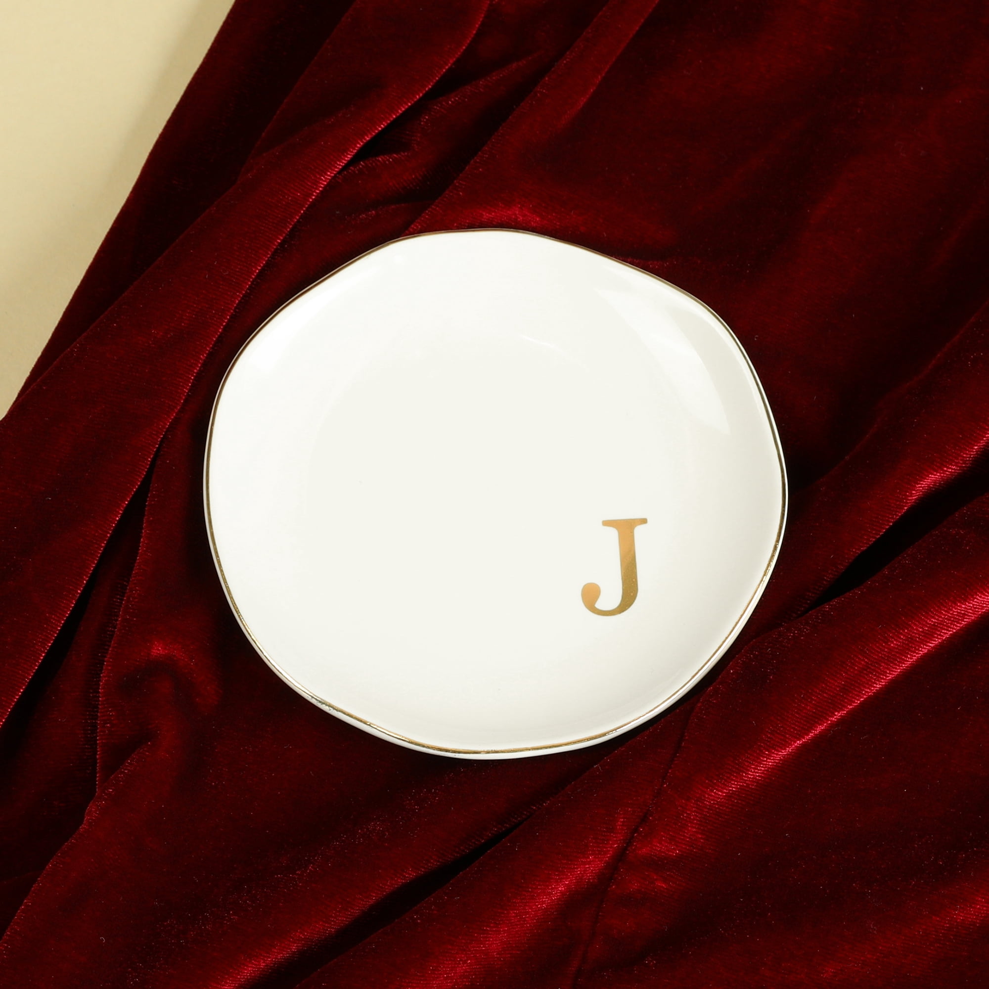 Unique Bargains Ceramic Jewelry Tray Decorative Trinket Dish Gifts Jewelry Boxes White-J