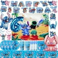 thumbnail image 2 of Stitch Birthday Decorations Balloons Tableware Plate Napkins Banner Backdrop Happy Birthday Decor Party Supplies kid Gift, 2 of 5