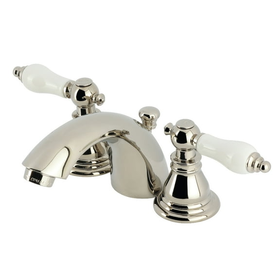 Kingston Brass KB956APLPN American Patriot Mini-Widespread Bathroom Faucet with Pop-Up Drain, Polished Nickel