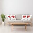 thumbnail image 4 of Ambesonne I Love You Throw Pillow Cover 4 Pack, Love Bouquet Heart, 20", Red White, 4 of 6