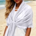 thumbnail image 3 of enyan Women's Long Sleeve Cardigan Sweaters Open Front Cropped Bolero Shrugs for Dresses（White,One Size）, 3 of 5