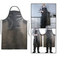 thumbnail image 6 of Waterproof PVC Apron, Anti-Corrosion Rubber Heavy Duty Apron for Lab Work, Dog Grooming, Cleaning Fish,Butcher,Barbecue, Black 80x55cm, 6 of 8