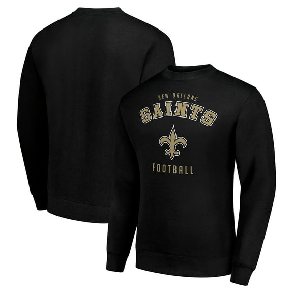 Men's Starter Black New Orleans Saints Team Logo Pullover Sweatshirt